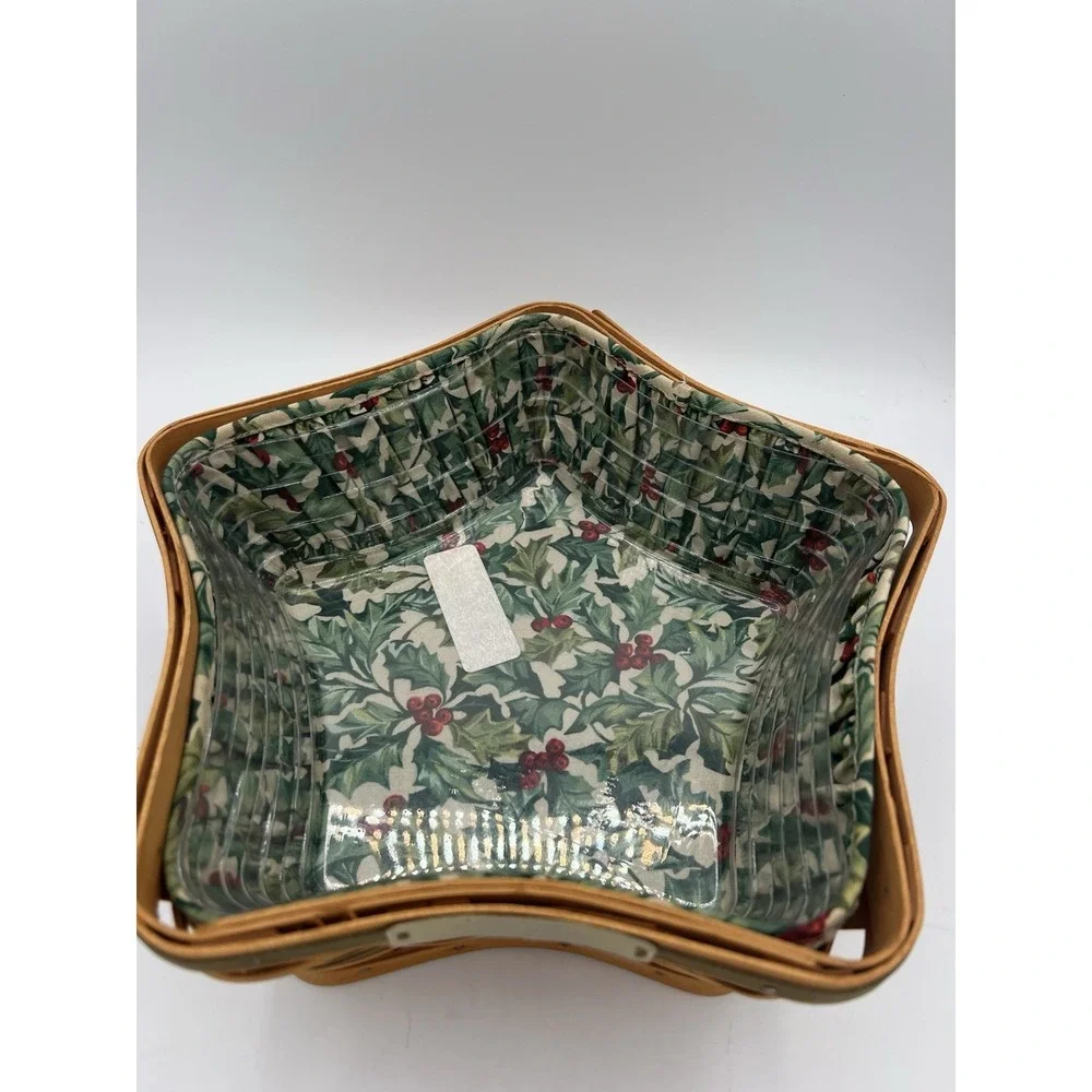 Longaberger Christmas Collection 2001 Shining‎ Star Basket w/Liner & Protector